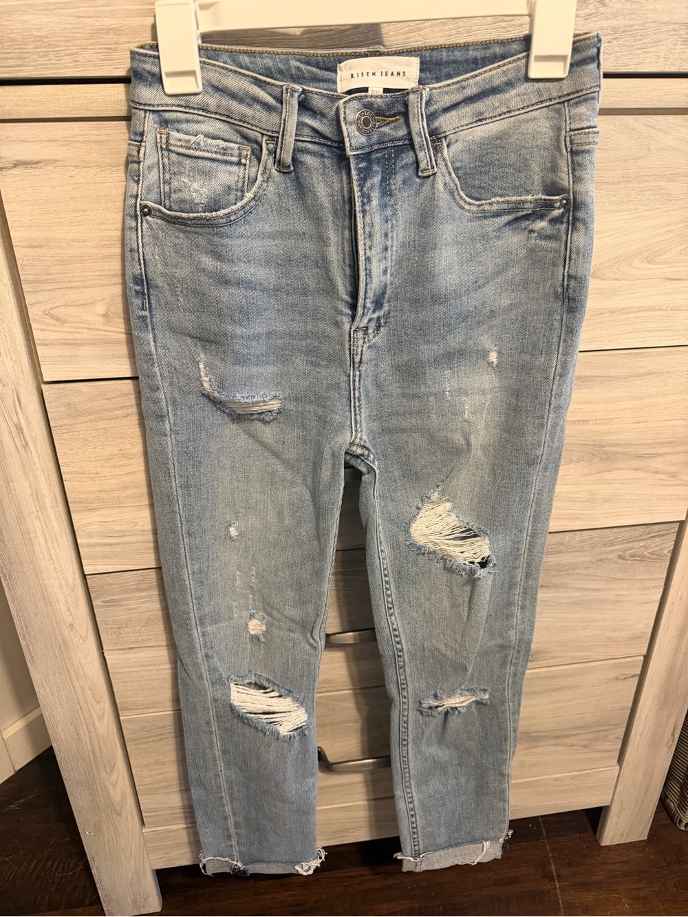 Risen Jeans Light Blue Distressed Skinny Jeans